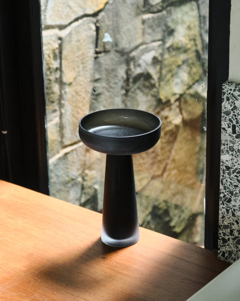 Farrah Black Frosted Glass Vase