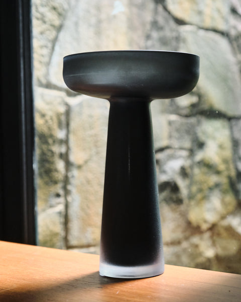 Farrah Black Frosted Glass Vase