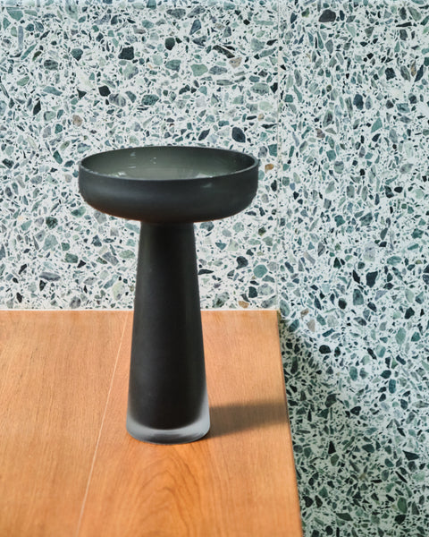 Farrah Black Frosted Glass Vase