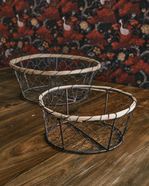 Hudson Chicken Wire Bread Basket Round - Small