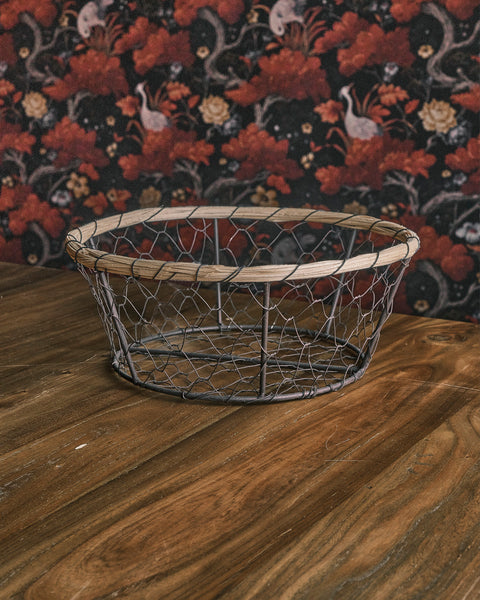 Hudson Chicken Wire Bread Basket Round - Large