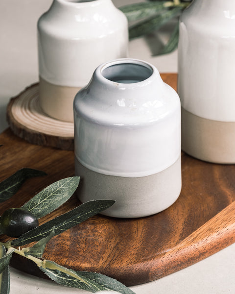 Artefact Greige Bottom Ceramic Vase