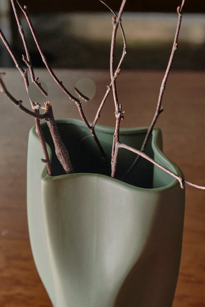 Hermosa Green Vase - Wide