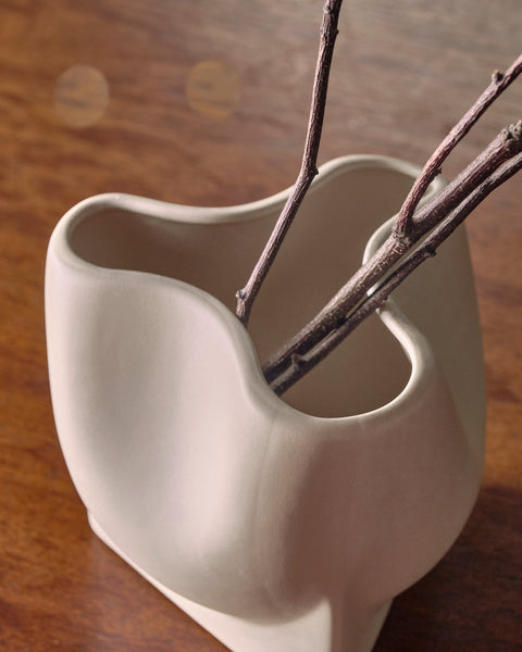 Hermosa White Vase - Short