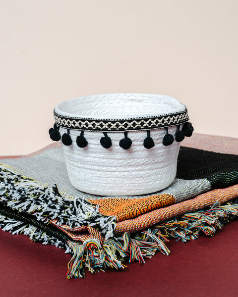 Oval Pom Pom Basket - Small