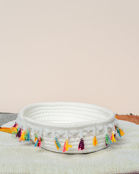 Oval Pom Pom Basket - Small