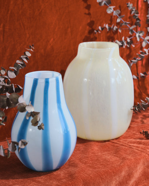 Lou Blue Stripes Pear-Shaped Vase