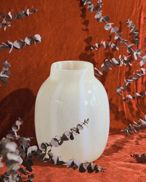 Lou Yellow and White Stripes Vase