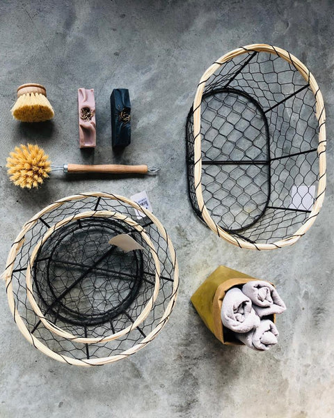 Hudson Chicken Wire Bread Basket Round - Small