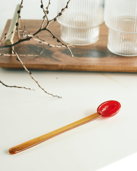 Whimsical Candy Glass Stirring Spoon