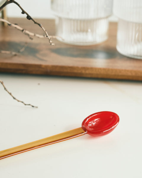 Whimsical Candy Glass Stirring Spoon
