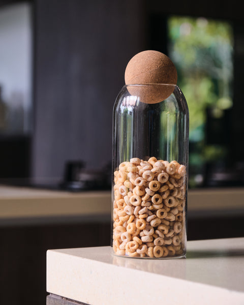 Alvaro Glass Bottle with Cork Ball Top