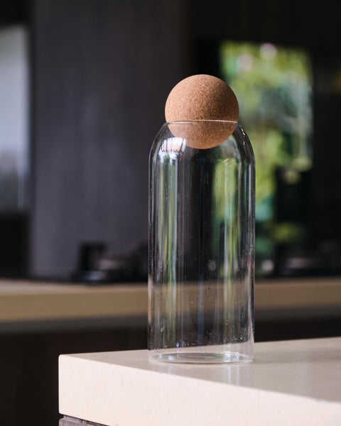 Alvaro Glass Bottle with Cork Ball Top