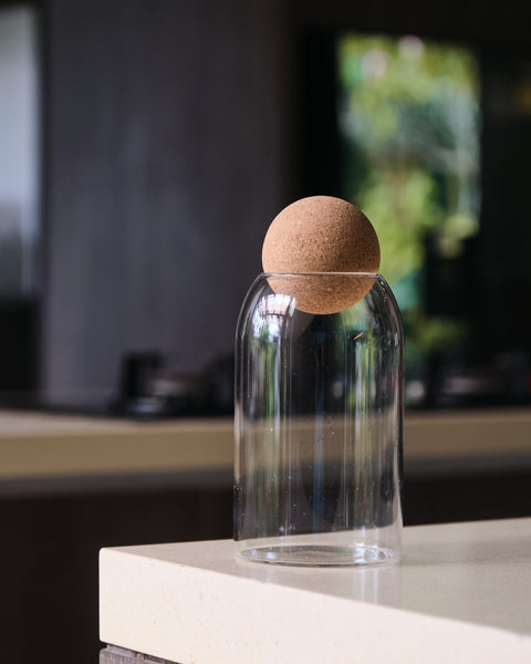 Alvaro Glass Bottle with Cork Ball Top