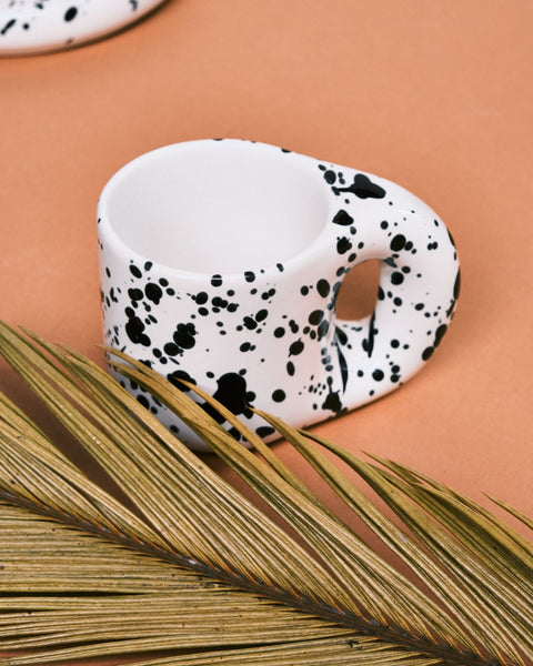 Chubby Mug Black and White Speckled