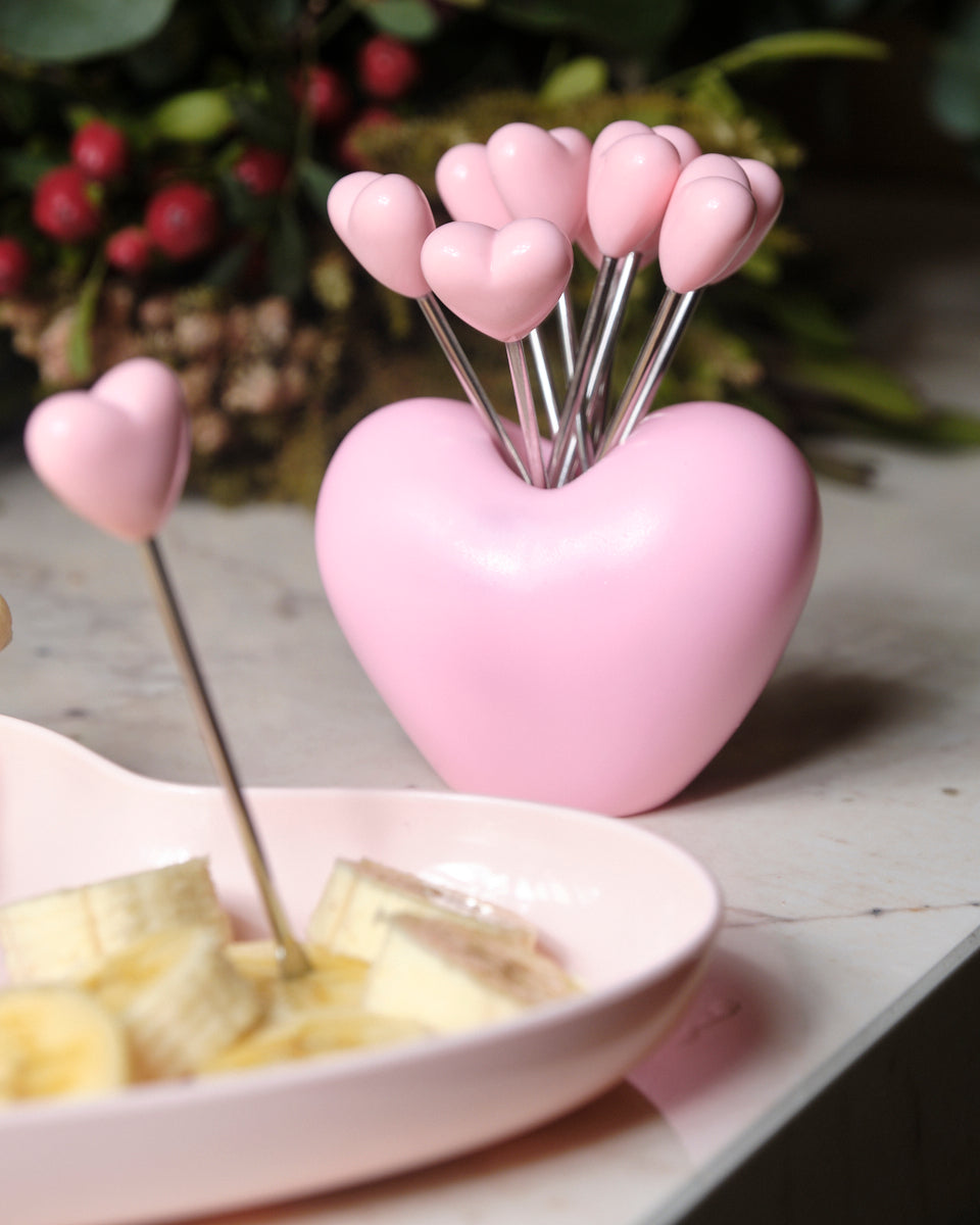 Heart Shape Fruit Fork Set – Crane Living