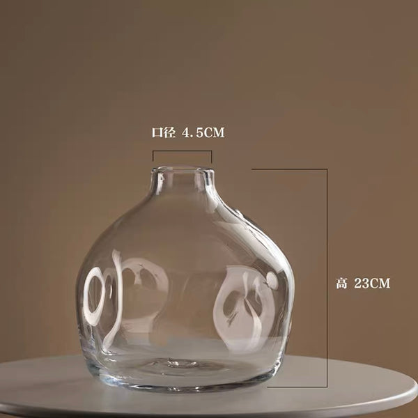 Blowfish vase round clear