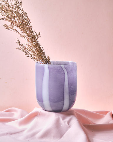 Lou Purple and White Stripes Vase