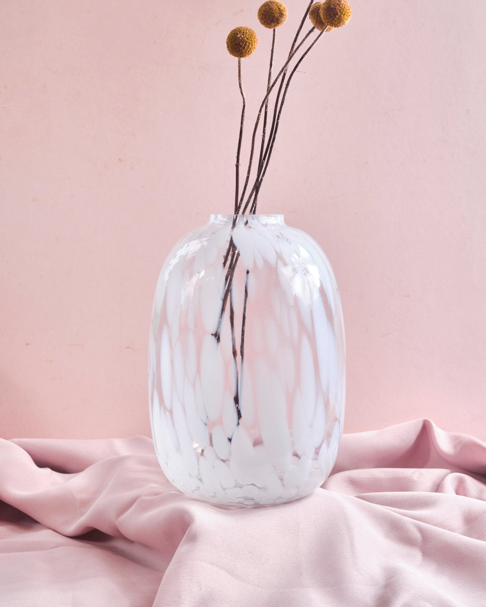 Lou White Polka Vase