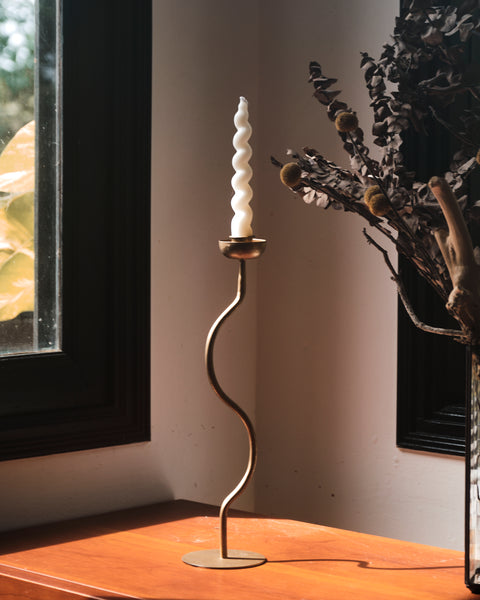 Wavy Gold Candle Holders