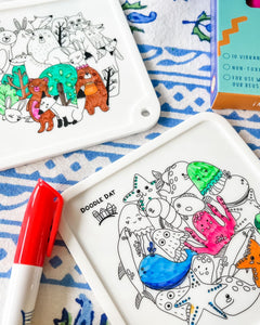 Doodle Dat Colouring Coasters (Set of 2)