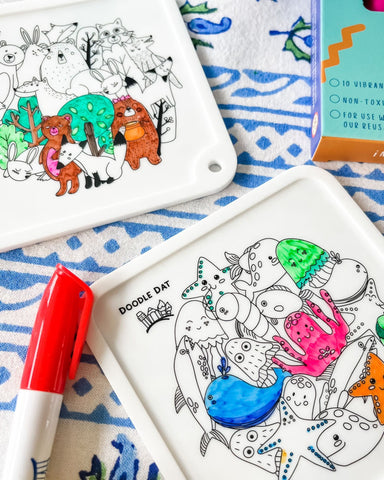 Doodle Dat Colouring Coasters (Set of 2)