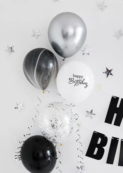 Orla Balloon Set (Black & Silver)
