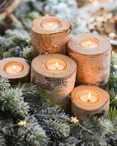 Bois de Santa Wood Branch Candle Holder - Light
