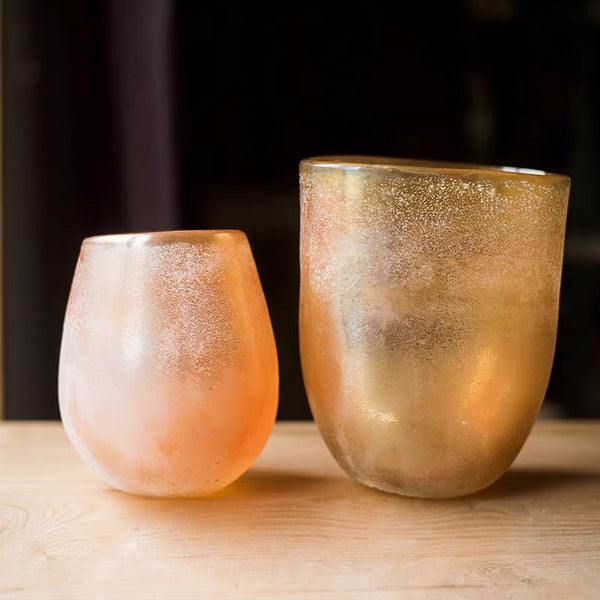 Caleb Distressed Gold Vase - Small