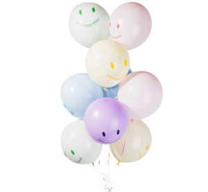 Pastel Smiley Face Balloons Set