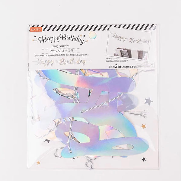 Birthday Banner (Iridescent Handwriting)