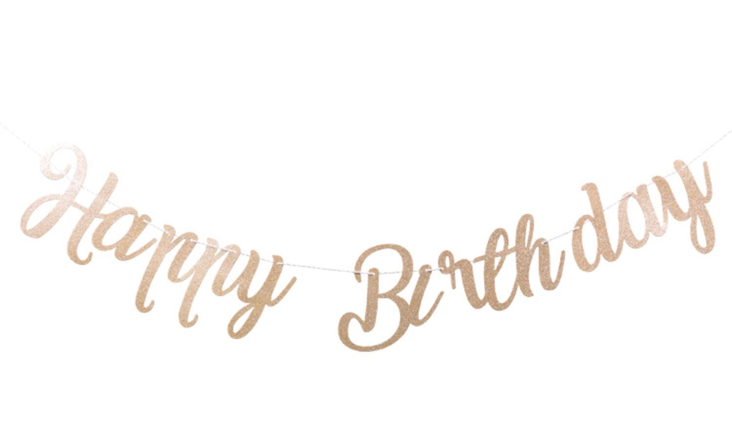 Birthday Banner (Gold Handwriting)