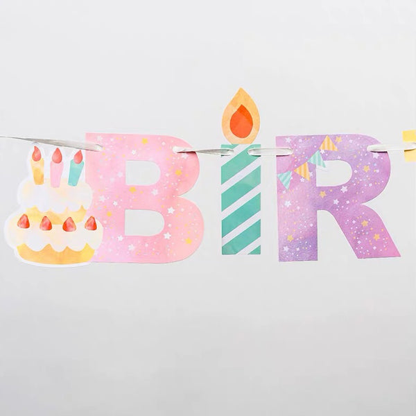 Elsie Happy Birthday Banner - Pastel