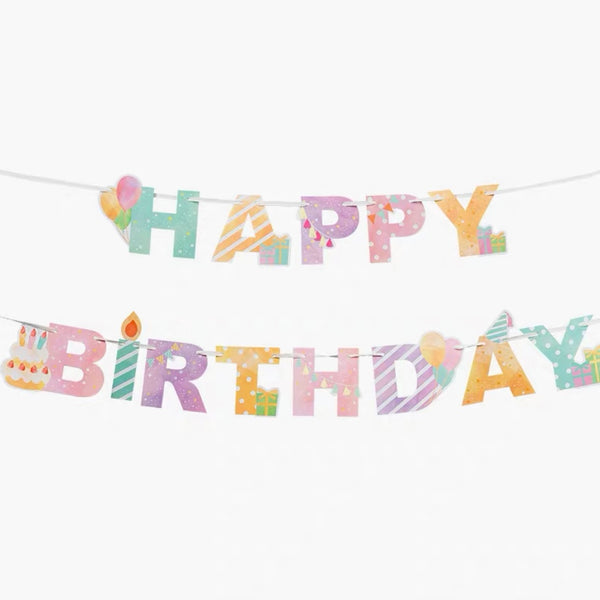 Elsie Happy Birthday Banner - Pastel