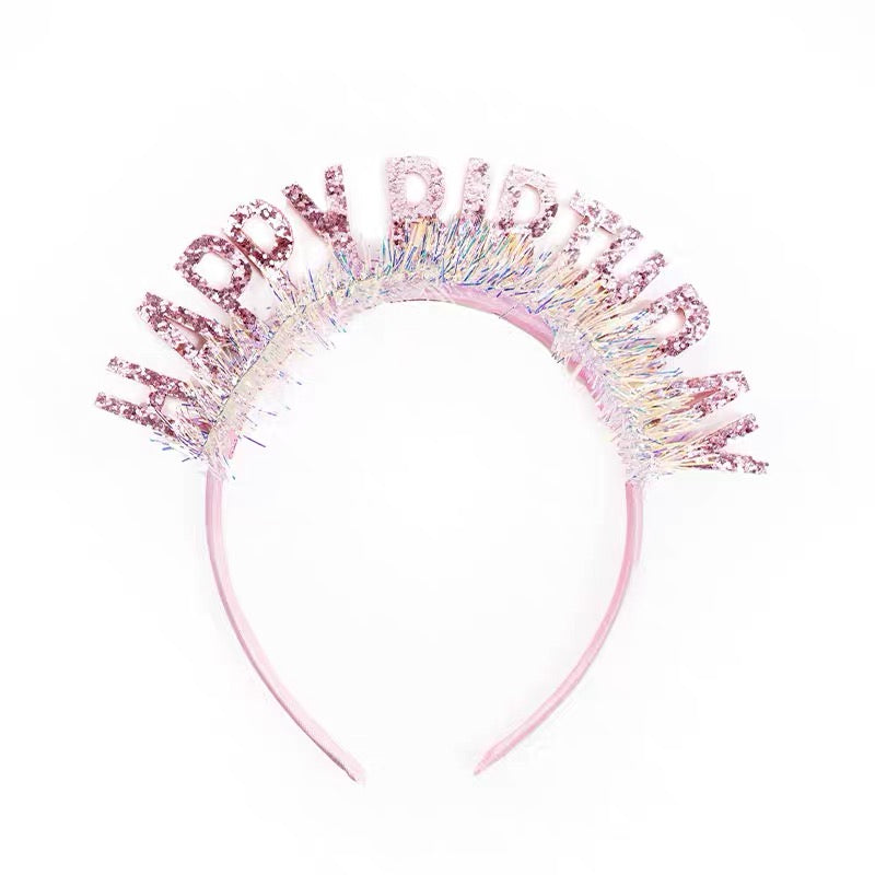 Pink Sparkly Birthday Headband
