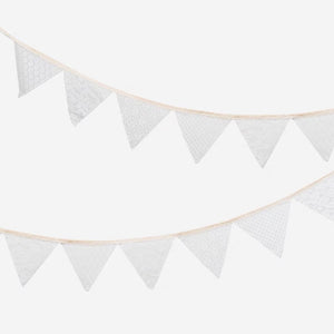 Vera Pennant Banner (White Lace)