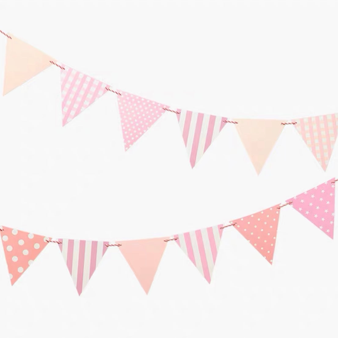 Creamy Pennant Banner (Pink Dice)