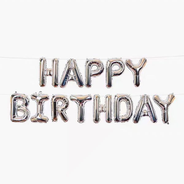 Birthday Balloon Set (Sliver)