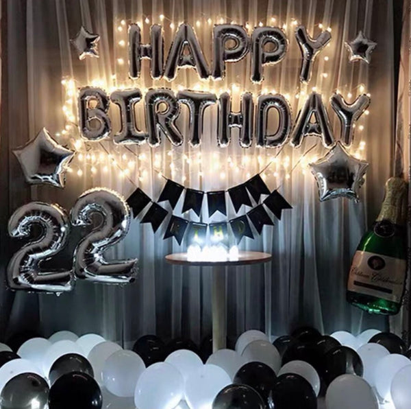 Birthday Balloon Set (Sliver)