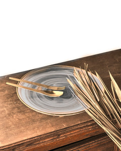 Aura Gold Rimmed Serving Plate