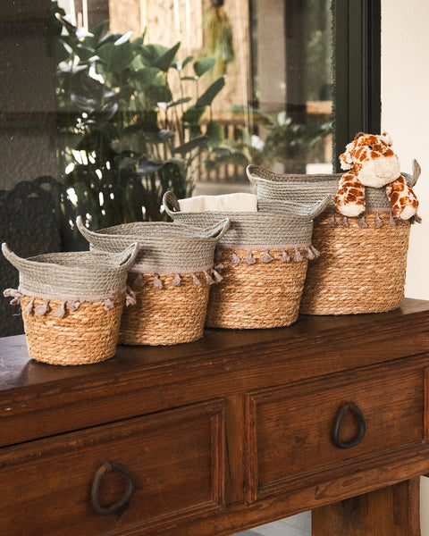 Basket with Tassels - Medium