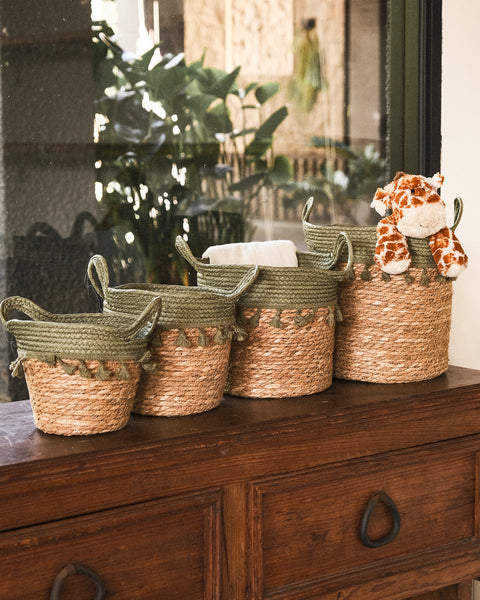 Basket with Tassels - Medium