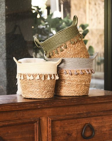 Basket with Tassels - Medium
