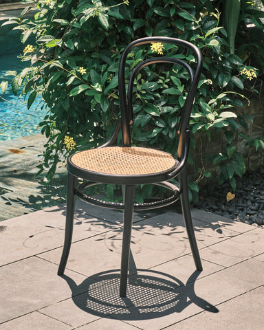 Bentwood Chair - Black with Rattan Seat