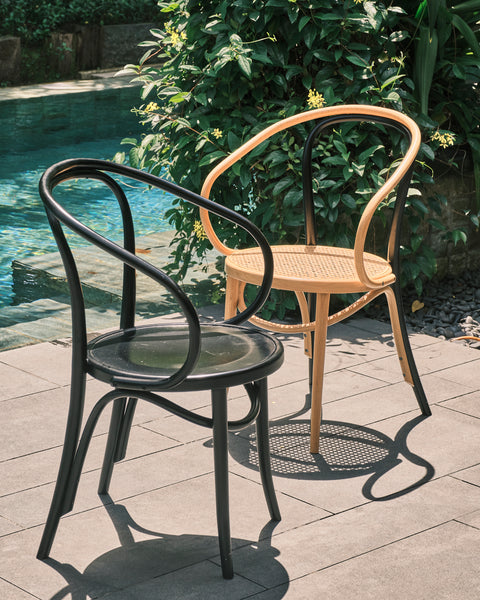 Bentwood Chair with Arms - Full Black