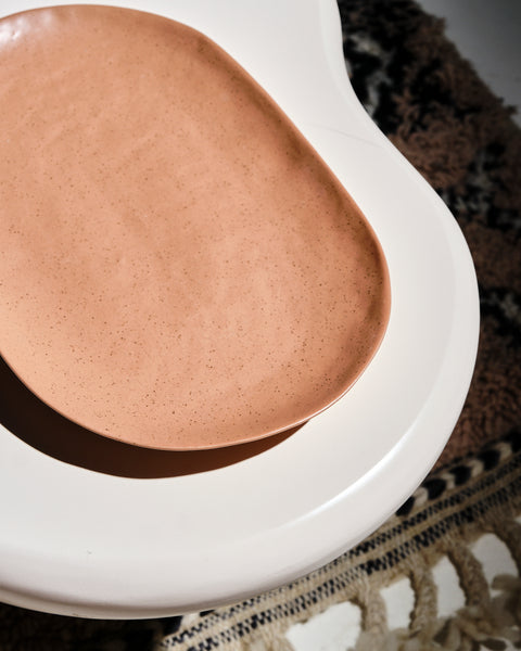 Bologna Oval Plate - Salmon Pink