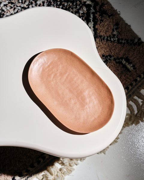 Bologna Oval Plate - Salmon Pink