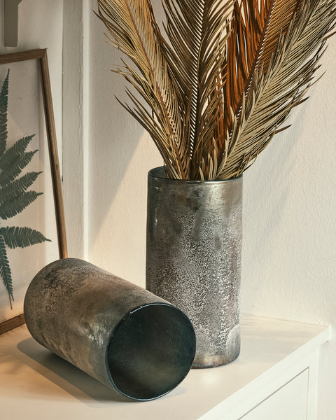 Caleb Distressed Silver Vase - Large