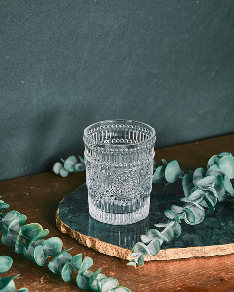 Carlotta Vintage Embossed Glass Cups