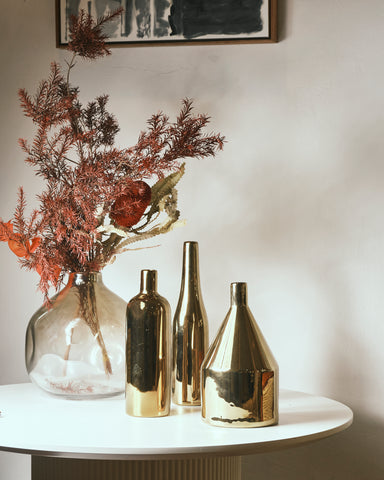 Cleopatra Gold Angular Vases